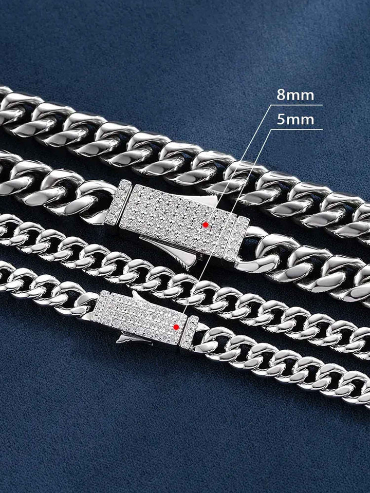 Custom 8mm Miami Cuban Link Chain Or Bracelet With Moissanite Clasp