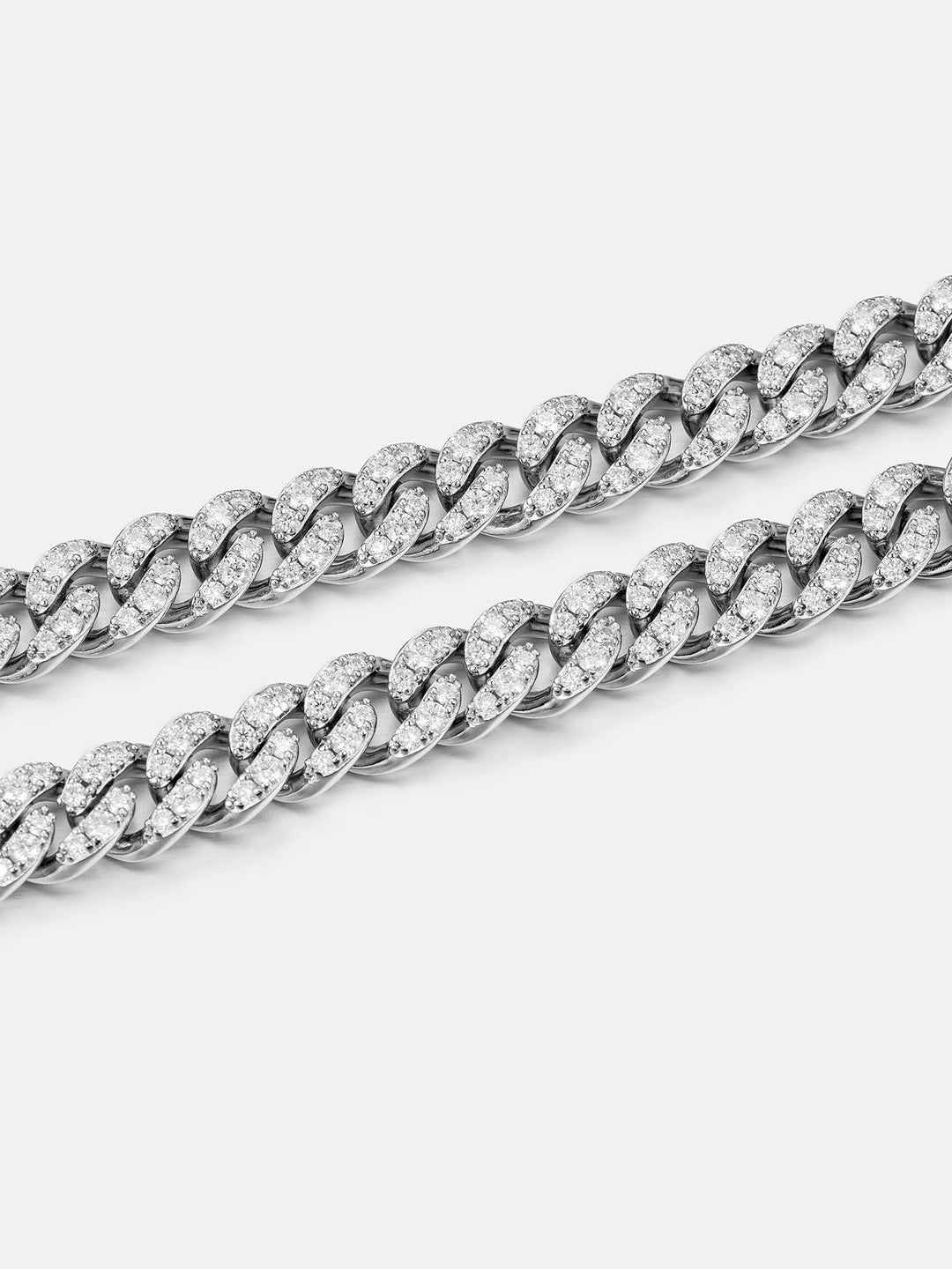 8mm/ 10mm/ 12mm 925 Sterling Silver Moissanite Cuban Chain