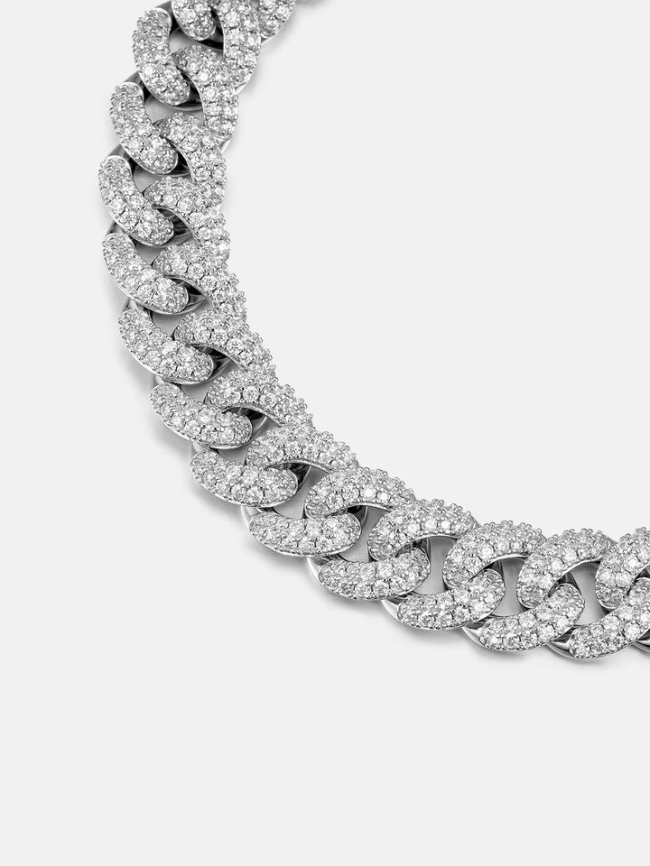 8mm/ 10mm/ 12mm 925 Sterling Silver Moissanite Cuban Chain