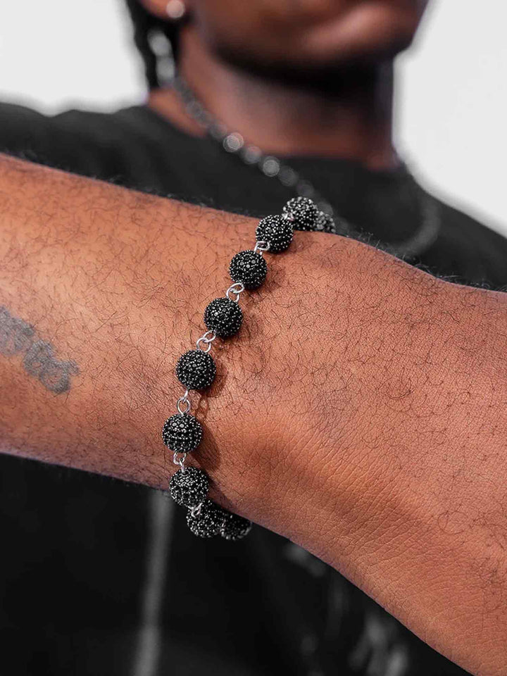 MADE TO ORDER 8MM BLACK MOISSANITE BALL BRACELET