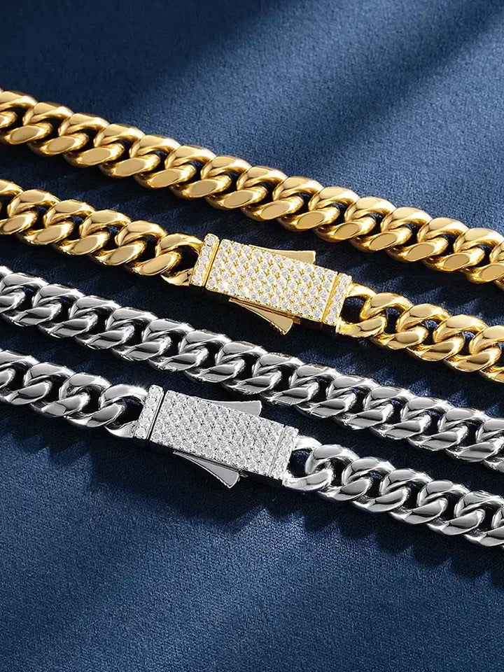 Custom 8mm Miami Cuban Link Chain Or Bracelet With Moissanite Clasp
