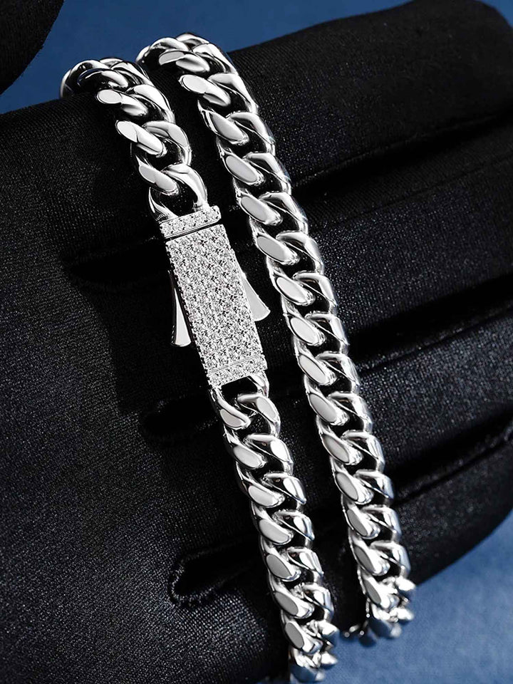 Custom 8mm Miami Cuban Link Chain Or Bracelet With Moissanite Clasp