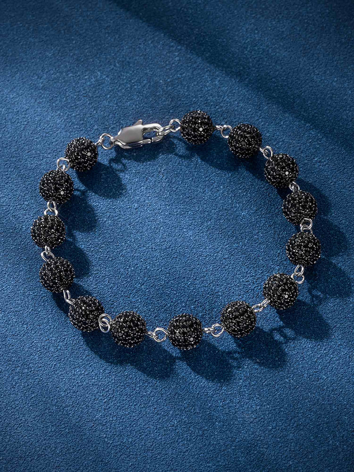 MADE TO ORDER 8MM BLACK MOISSANITE BALL BRACELET