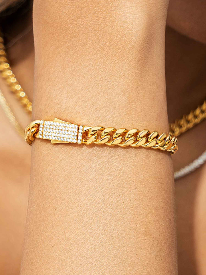 Custom 8mm Miami Cuban Link Chain Or Bracelet With Moissanite Clasp