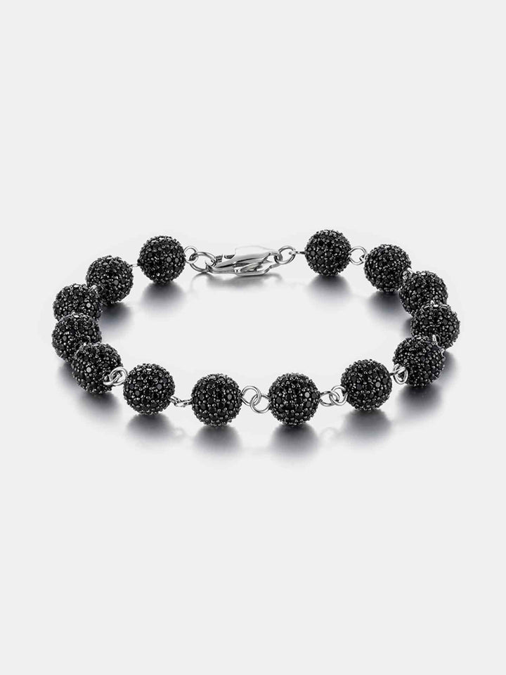MADE TO ORDER 8MM BLACK MOISSANITE BALL BRACELET