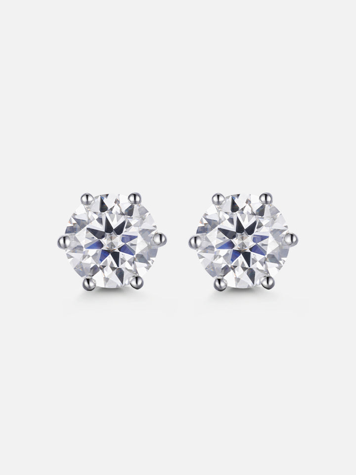 4CT Round Cut Moissanite Earrings-8CT Total