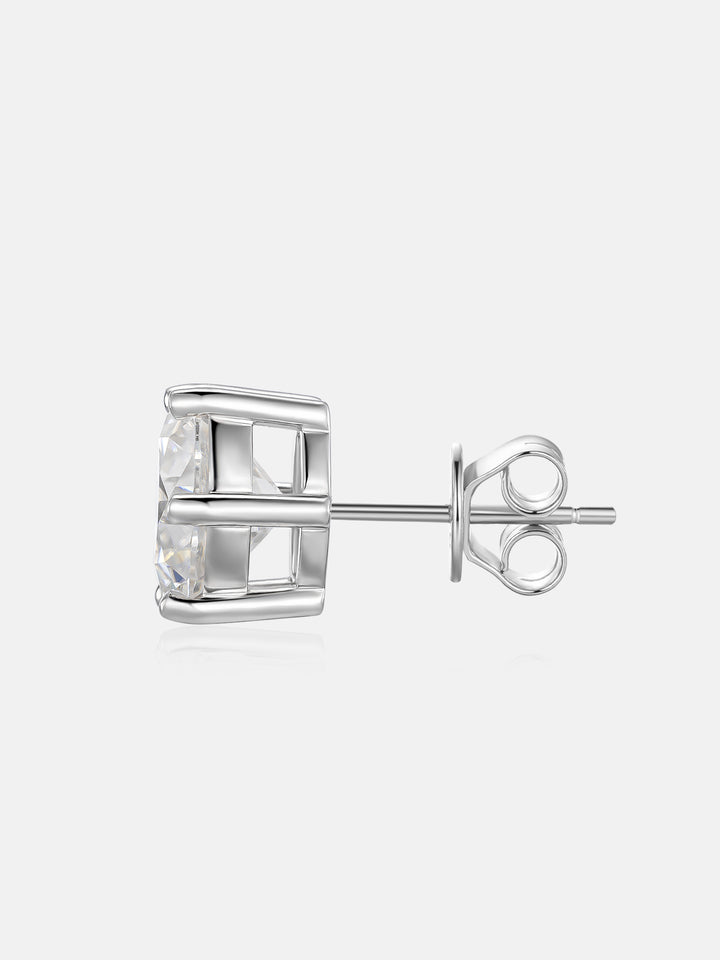 4CT Round Cut Moissanite Earrings-8CT Total