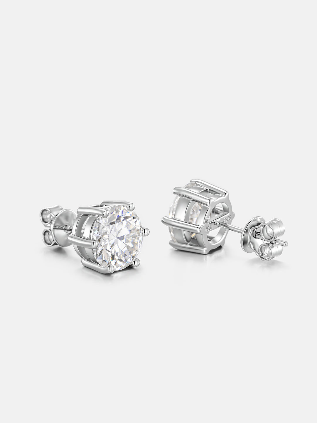 4CT Round Cut Moissanite Earrings-8CT Total