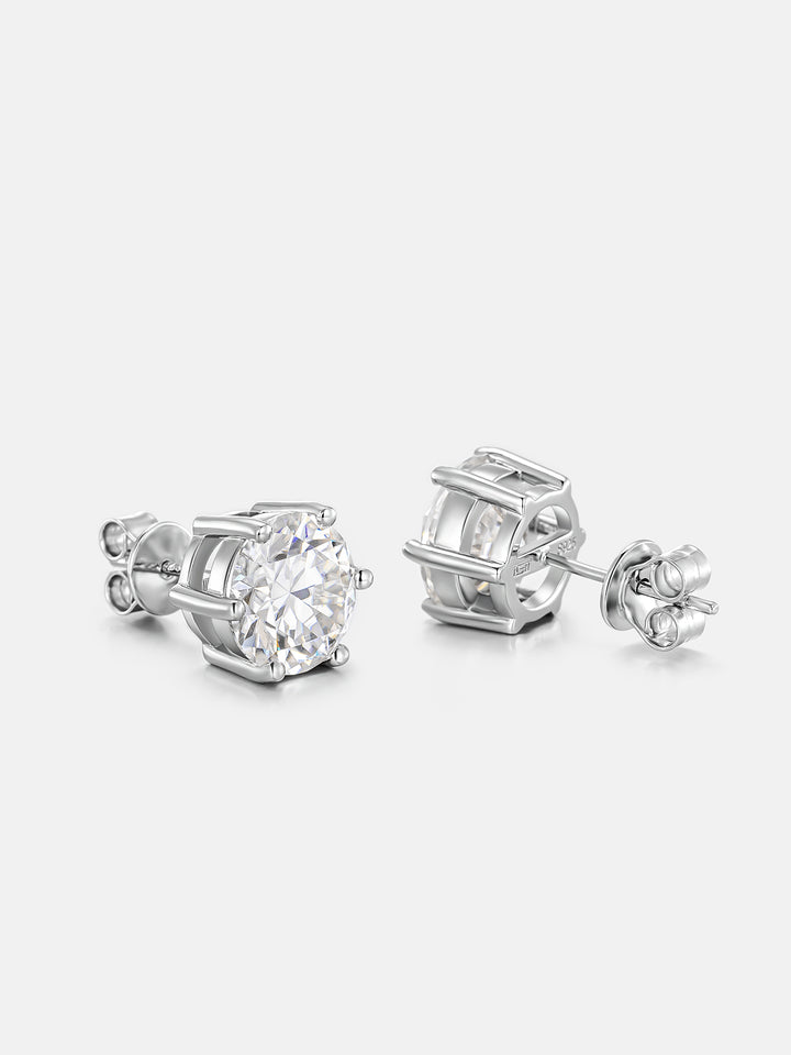 4CT Round Cut Moissanite Earrings-8CT Total