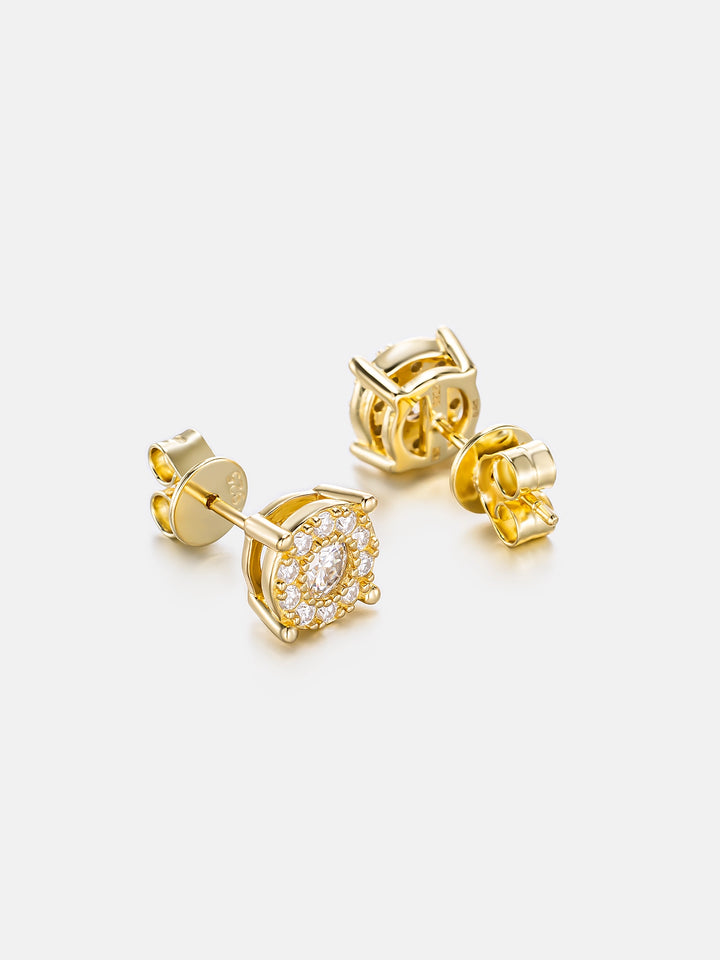 Moissanite Cluster Solitaire Earrings