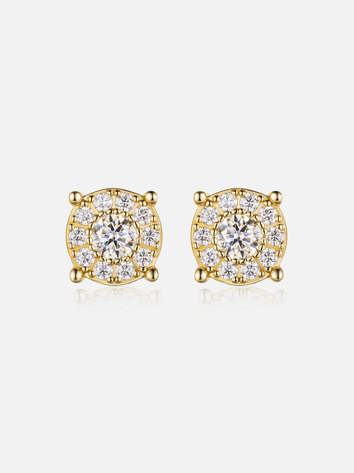 Moissanite Cluster Solitaire Earrings