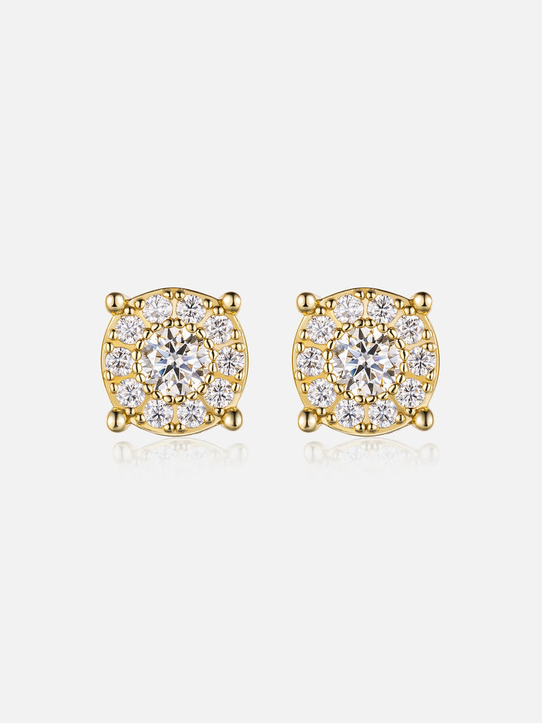 Moissanite Cluster Solitaire Earrings