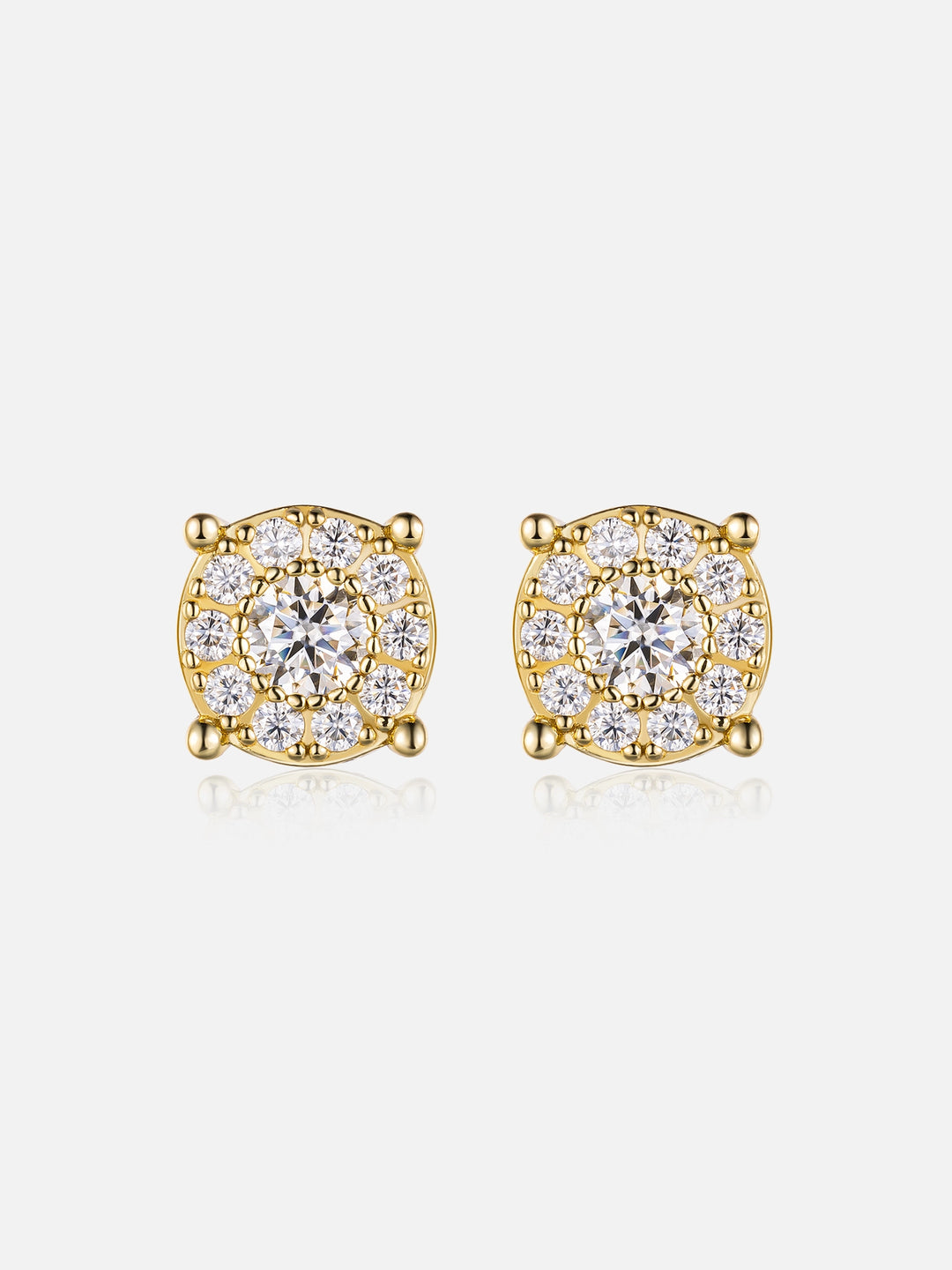 Moissanite Earring Duo - Cluster Hexagon & Solitaire Set (2 Pairs)