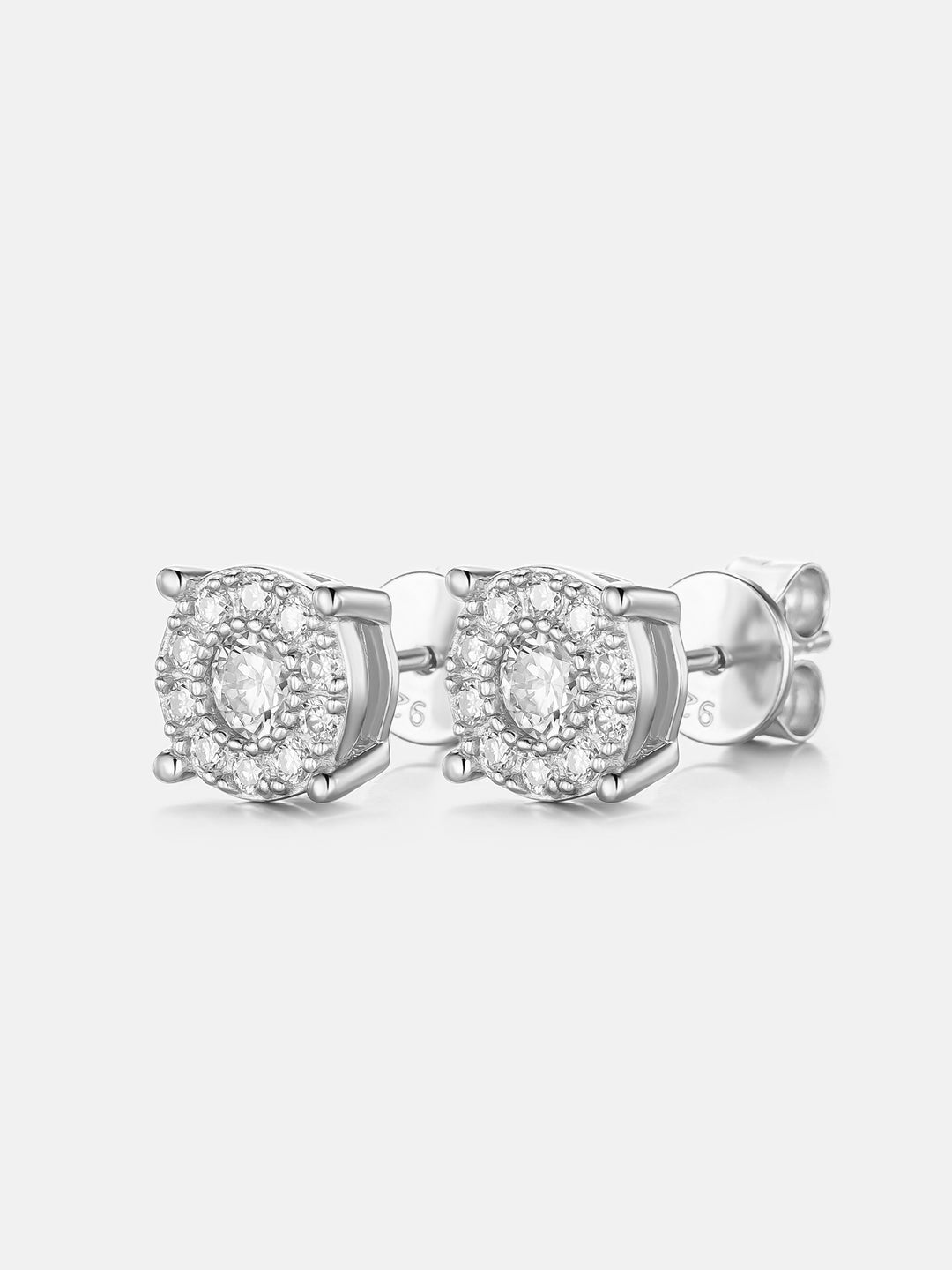 Moissanite Cluster Solitaire Earrings