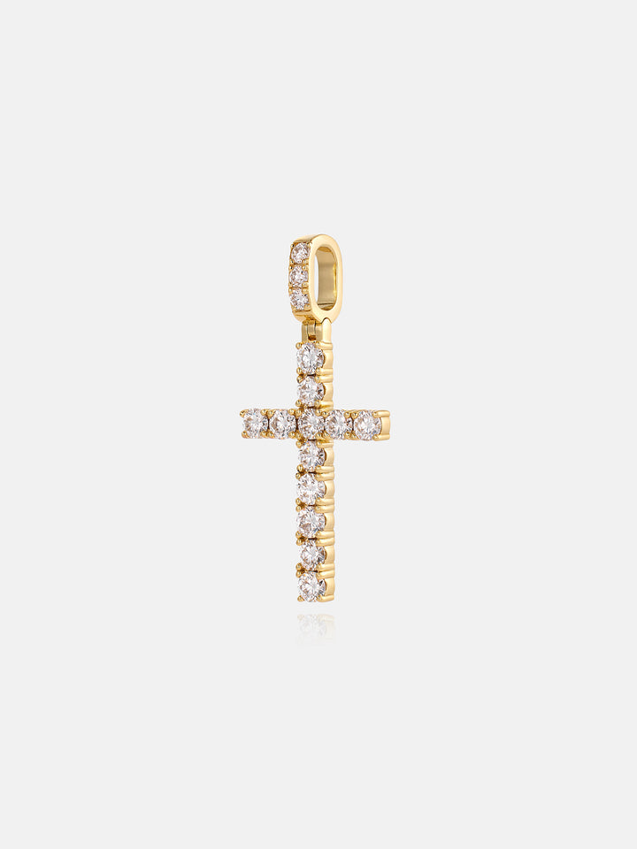 925 Sterling Silver Moissanite Cross Pendant 2.1ct