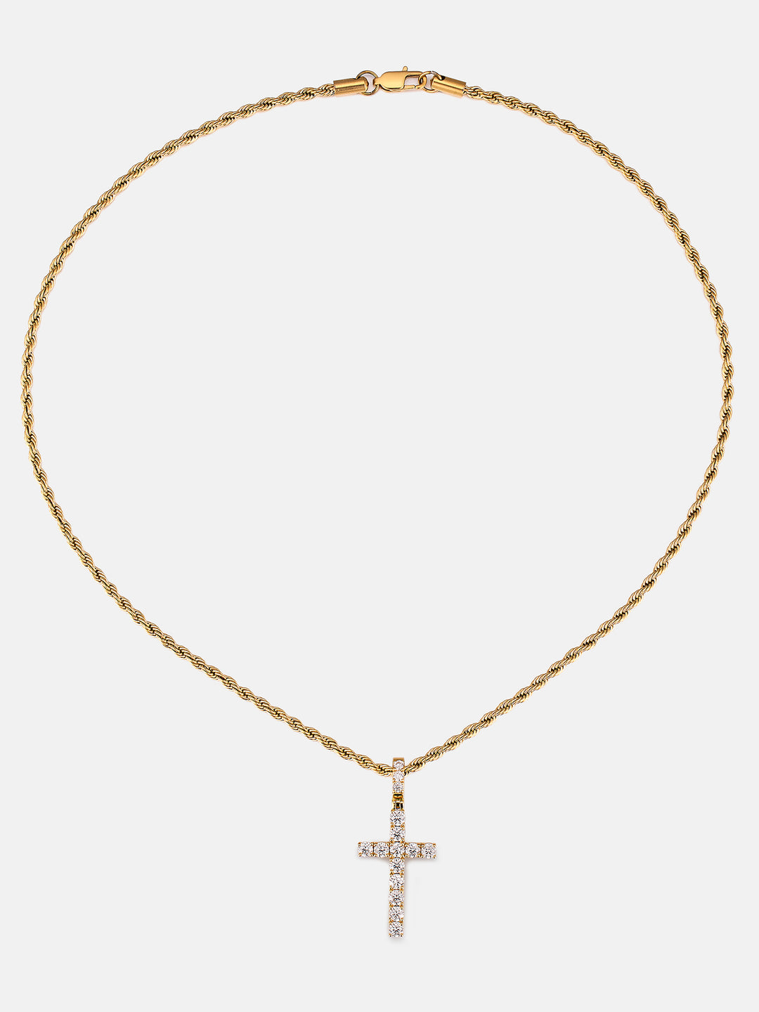 925 Sterling Silver Moissanite Cross Pendant 2.1ct