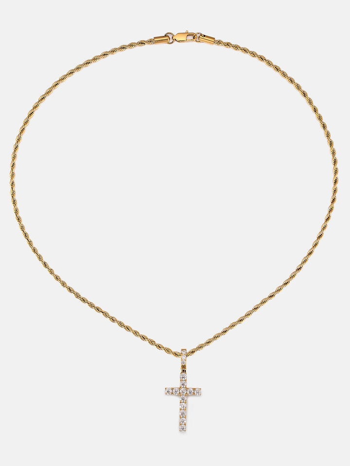 925 Sterling Silver Moissanite Cross Pendant 2.1ct