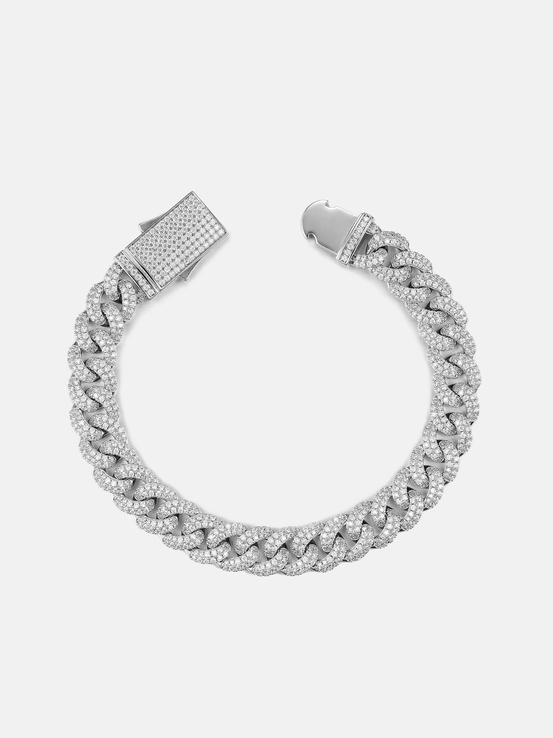 925 Sterling Silver Moissanite Cuban Bracelet