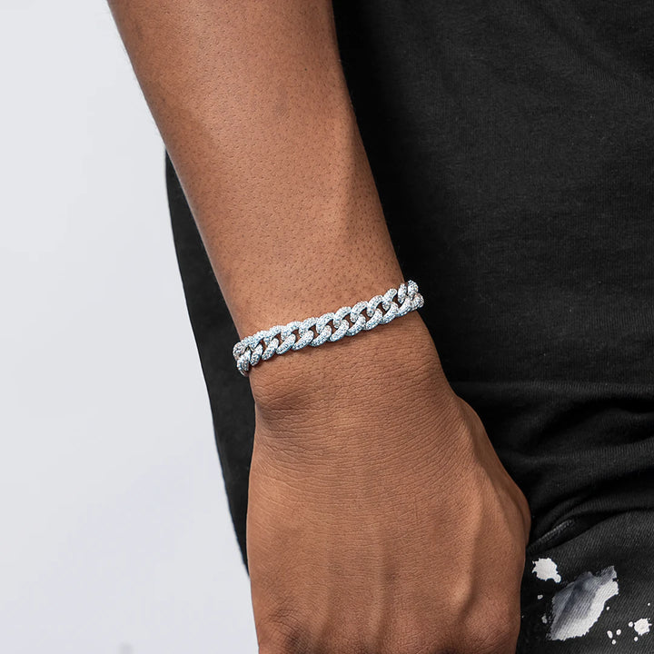 925 Sterling Silver Moissanite Cuban Bracelet