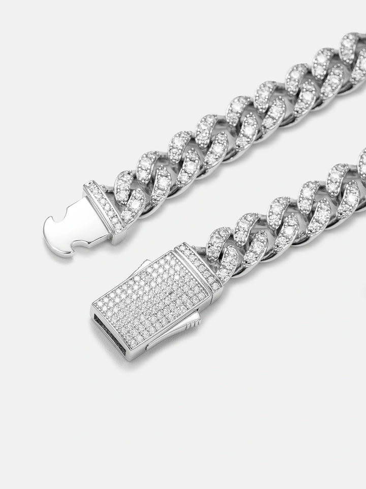 925 Sterling Silver Moissanite Cuban Bracelet