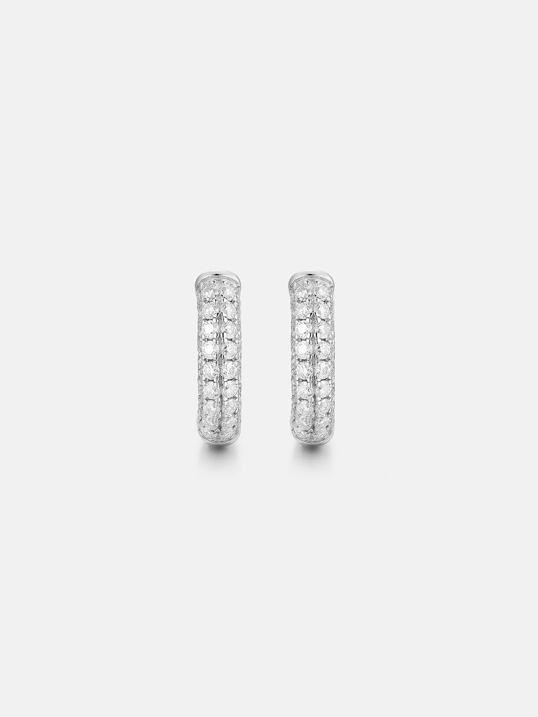 925 Sterling Silver Moissanite Hoop Earrings