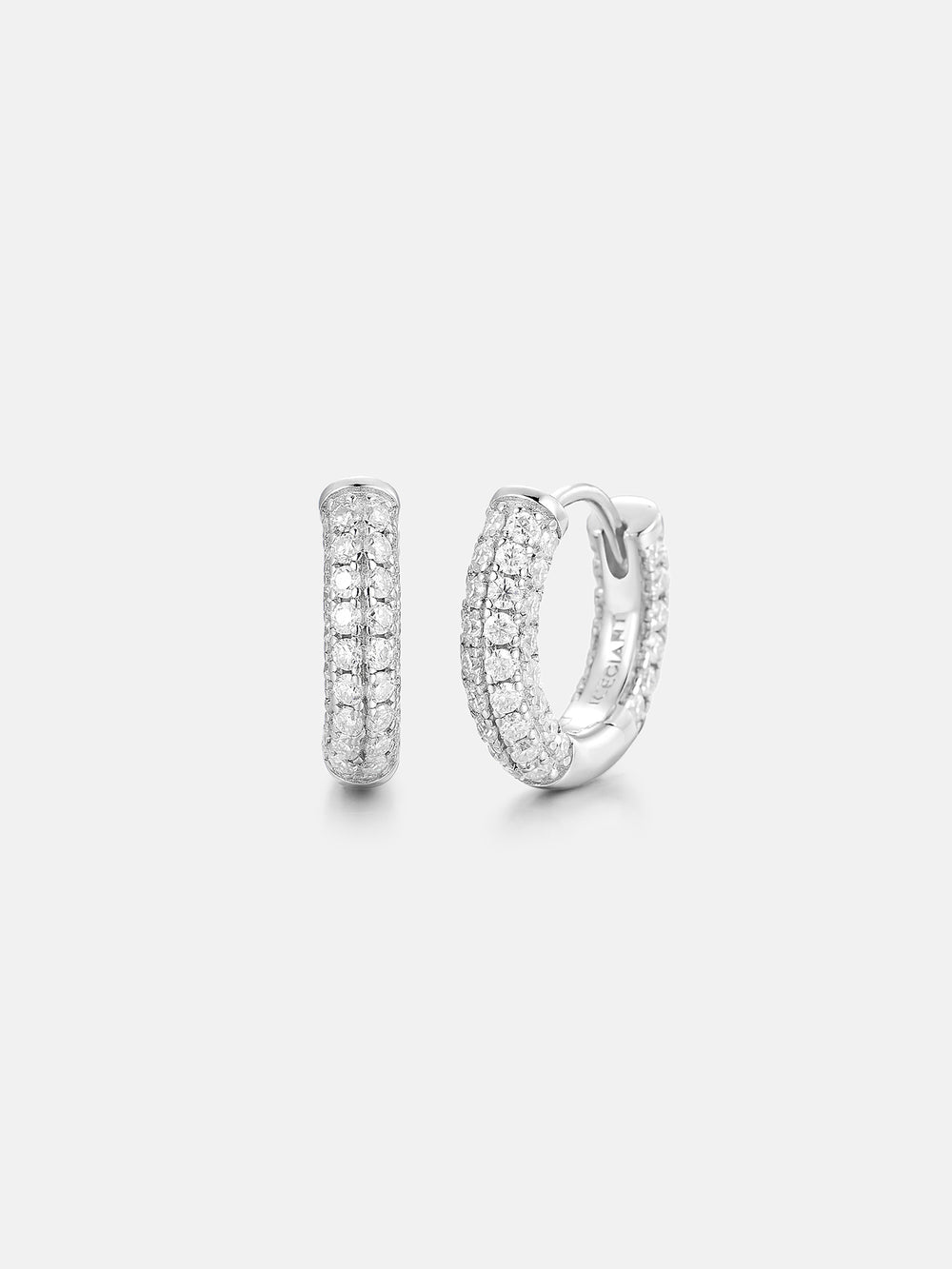 925 Sterling Silver Moissanite Hoop Earrings