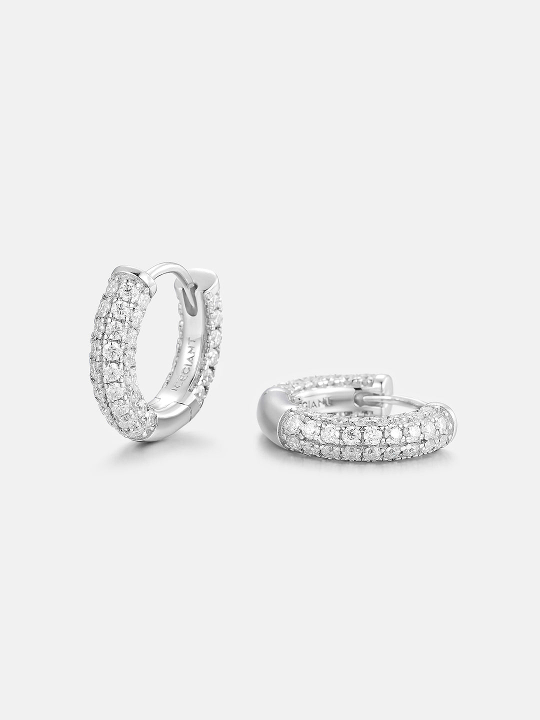 925 Sterling Silver Moissanite Hoop Earrings