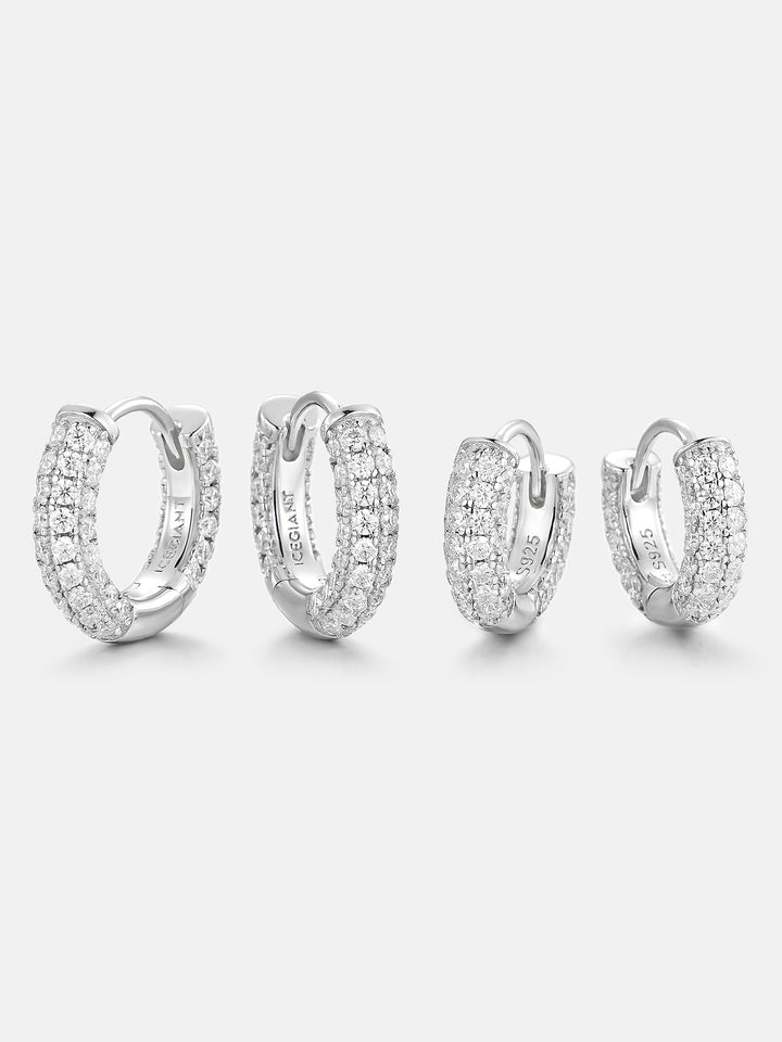 925 Sterling Silver Moissanite Hoop Earrings