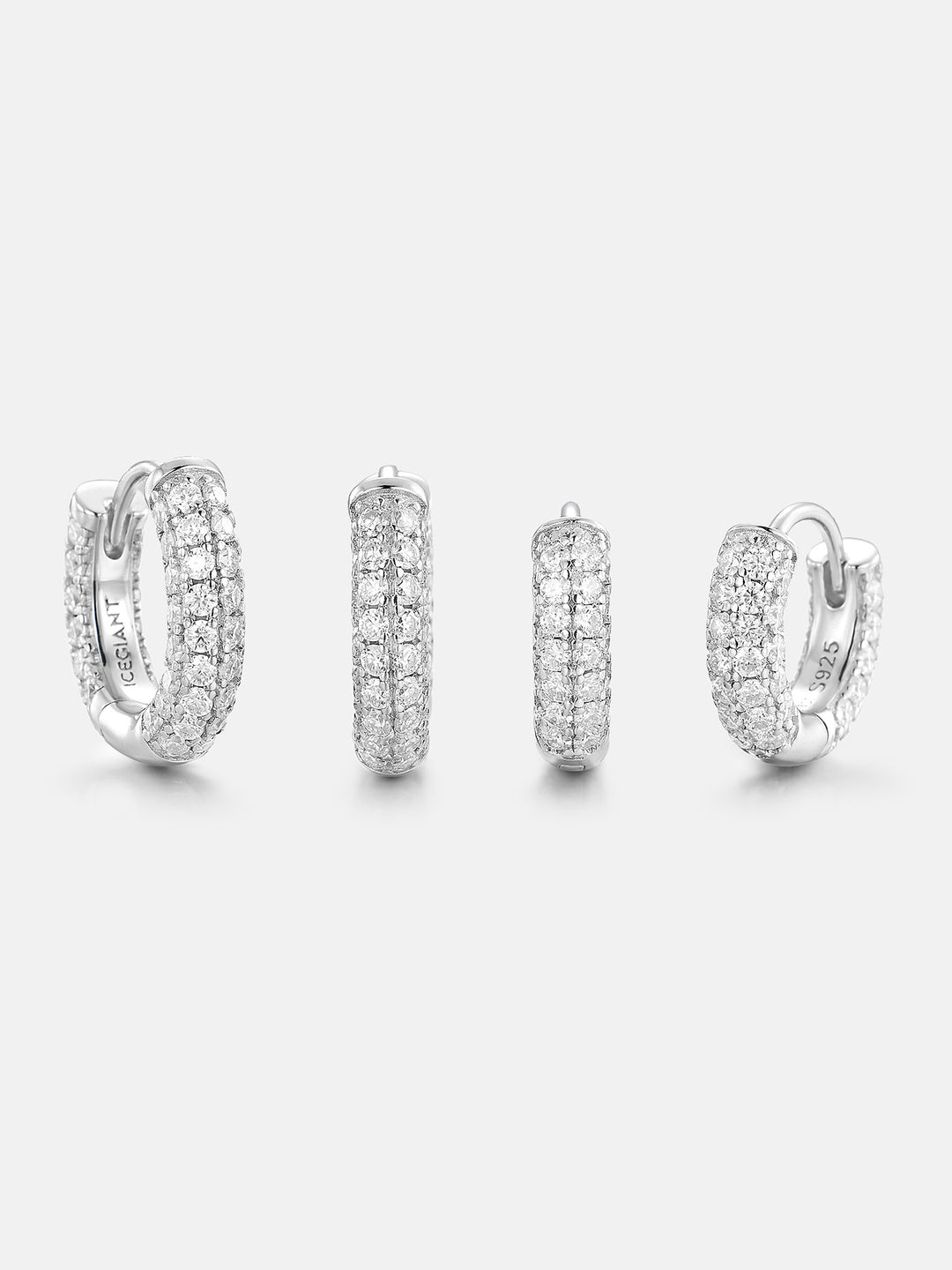 925 Sterling Silver Moissanite Hoop Earrings