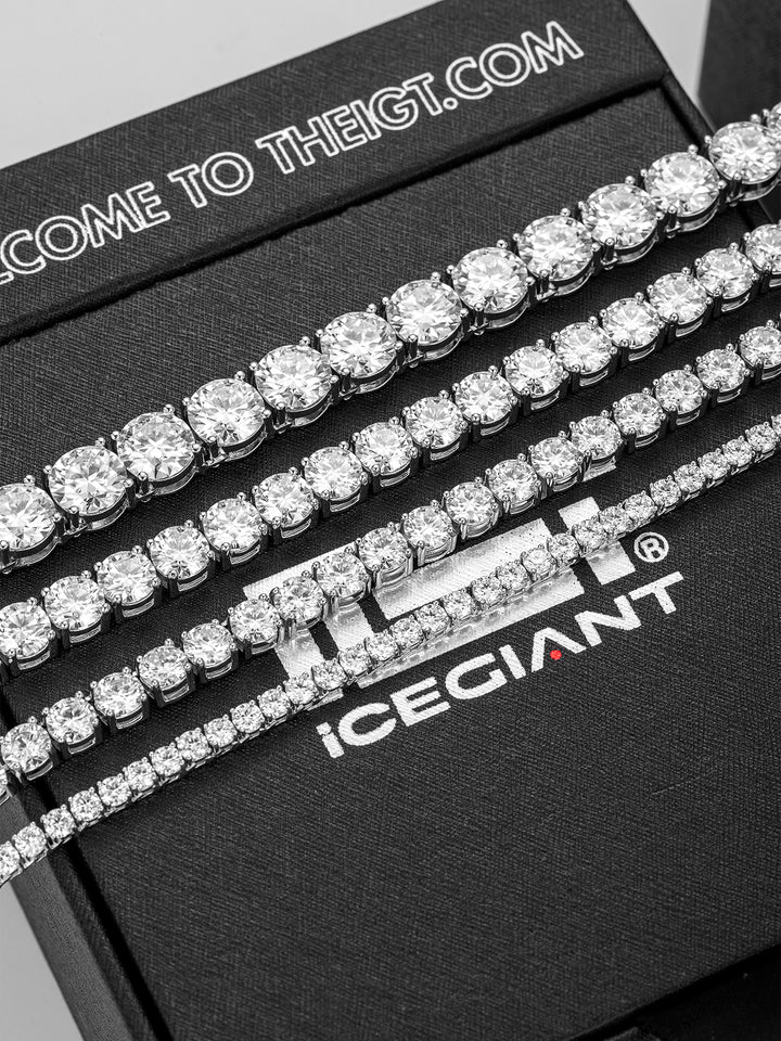 925 Sterling Silver Moissanite Tennis Chain