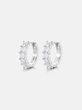 925 Sterling Silver Princess Cut Hoop Earrings