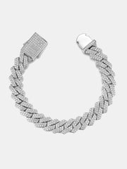 S925 Moissanite Prong Cuban Bracelet