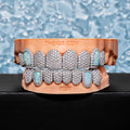 Custom Fully Iced Opal Moissanite Diamond Grillz