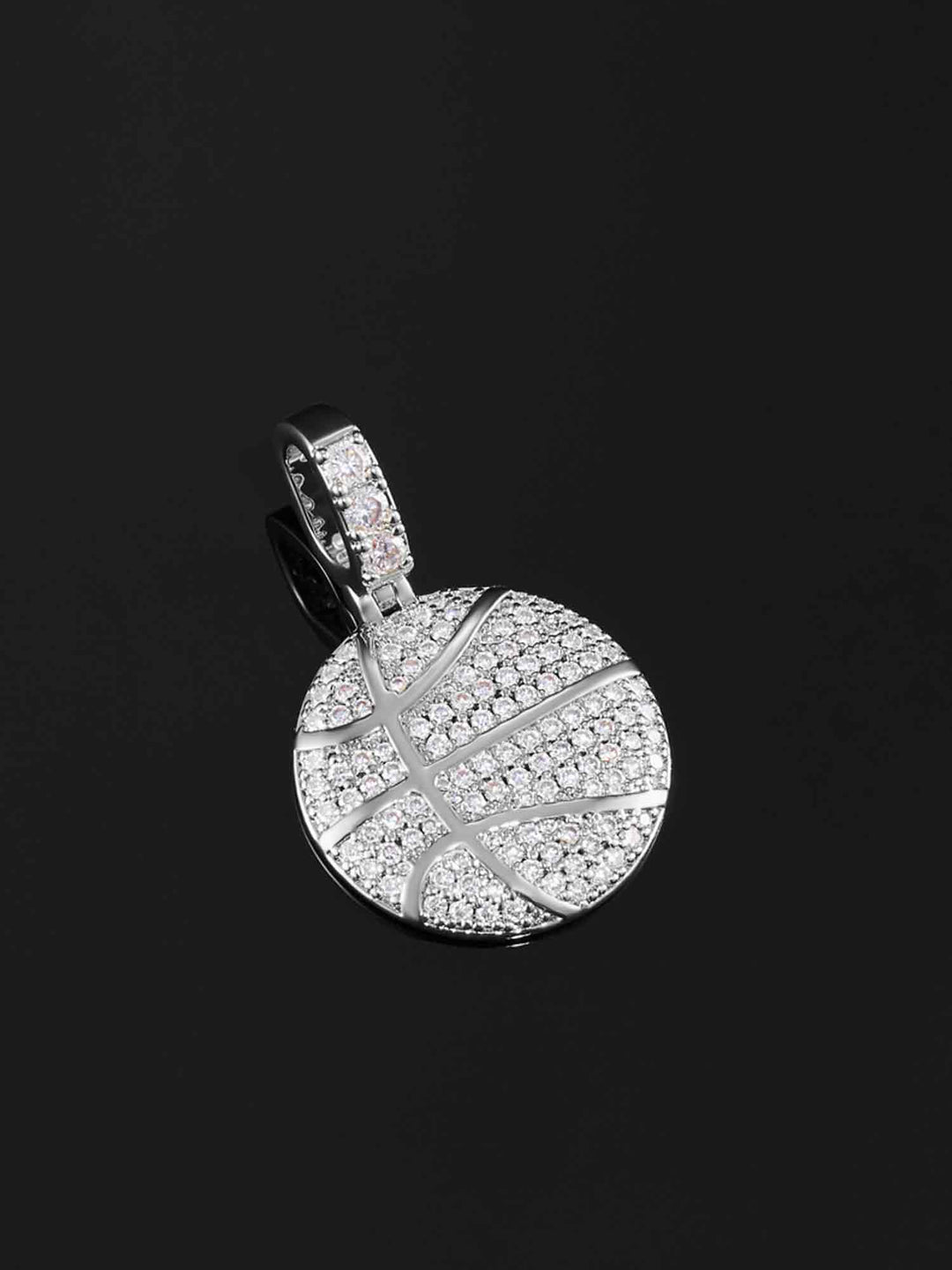 925 Sterling Silver Moissanite Basketball Pendant 1.2ct