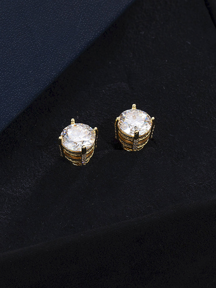 Halo Moissanite Stud Earrings-3CT Each