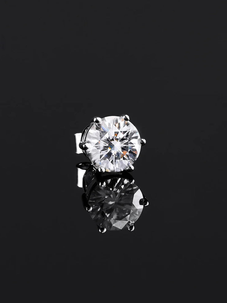 Round Cut Moissanite Earring