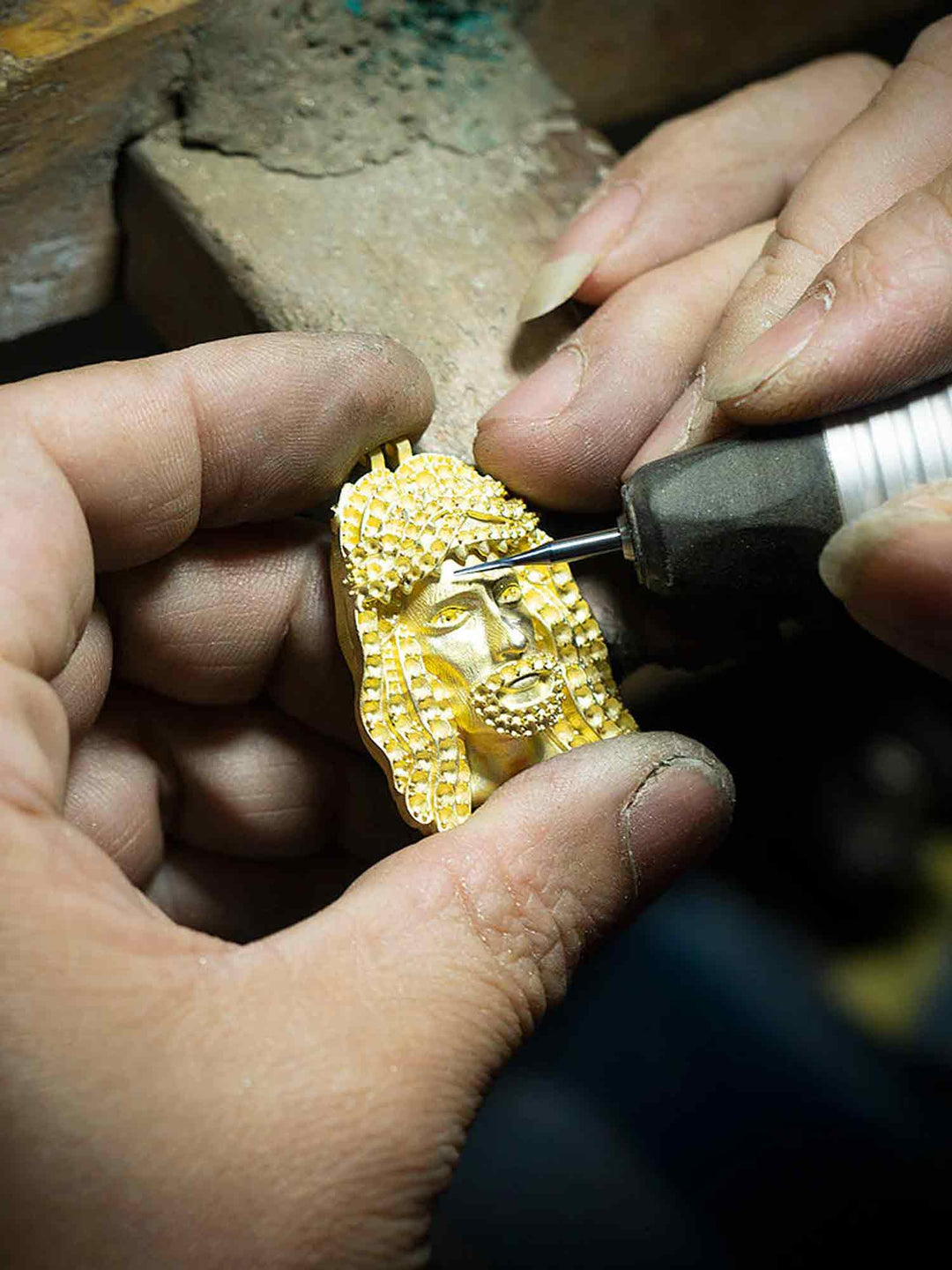 Solid Gold Diamond Jesus Pendant - deposit