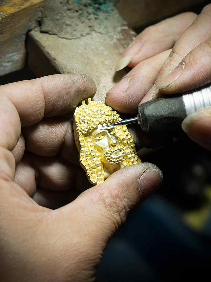 Solid Gold Diamond Jesus Pendant - deposit