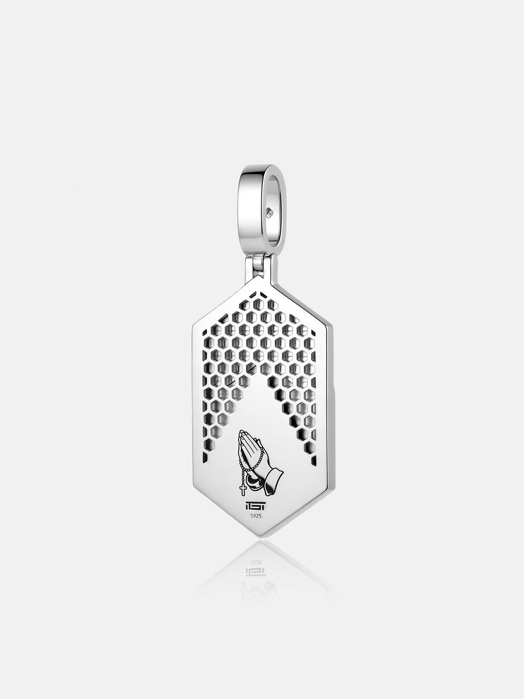 "ALWAYS" Moissanite Photo Pendant with Praying Hands