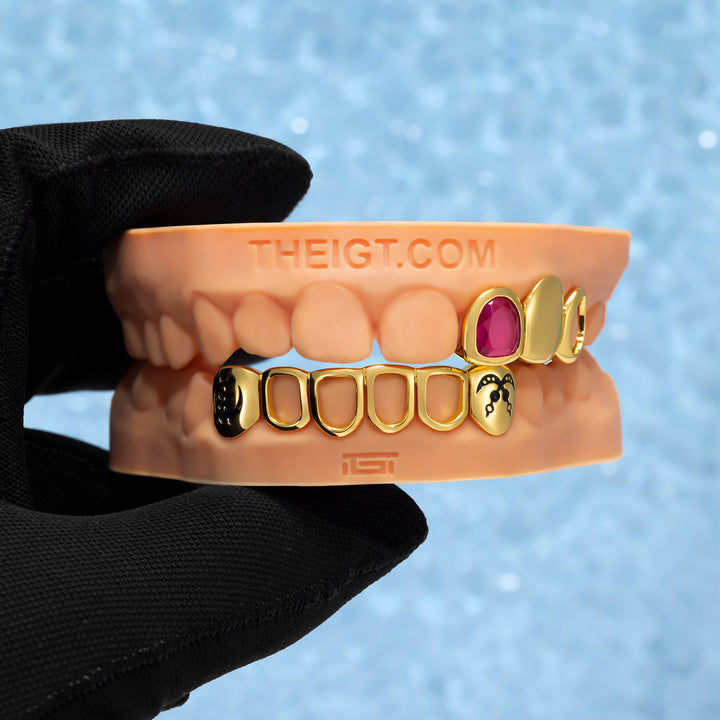 "Adinkra Tribal" Ruby & Open-Face Set