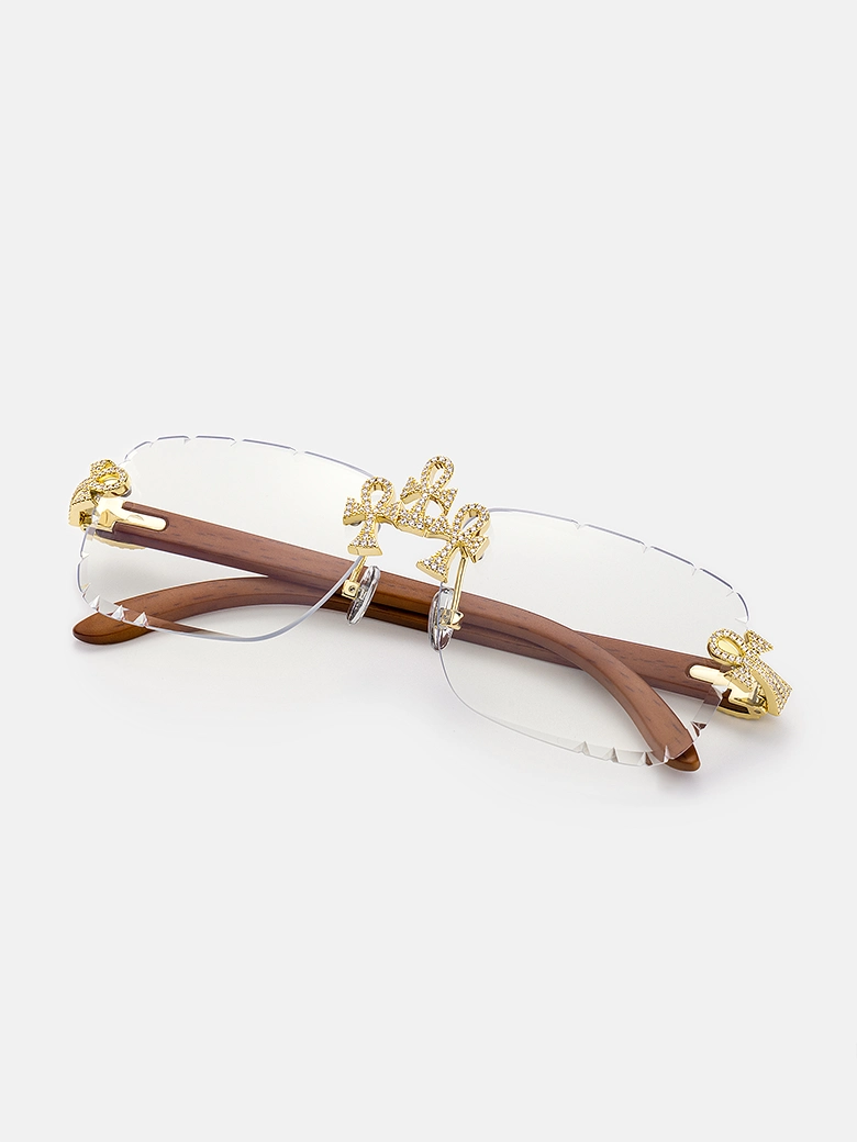 Anka Moissanite Sunglasses In Yellow Gold
