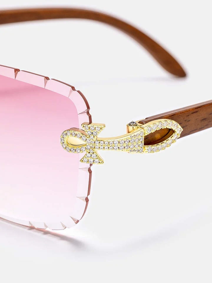 Anka Moissanite Sunglasses In Yellow Gold