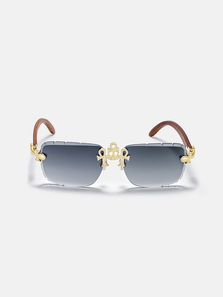 Anka Moissanite Sunglasses In Yellow Gold