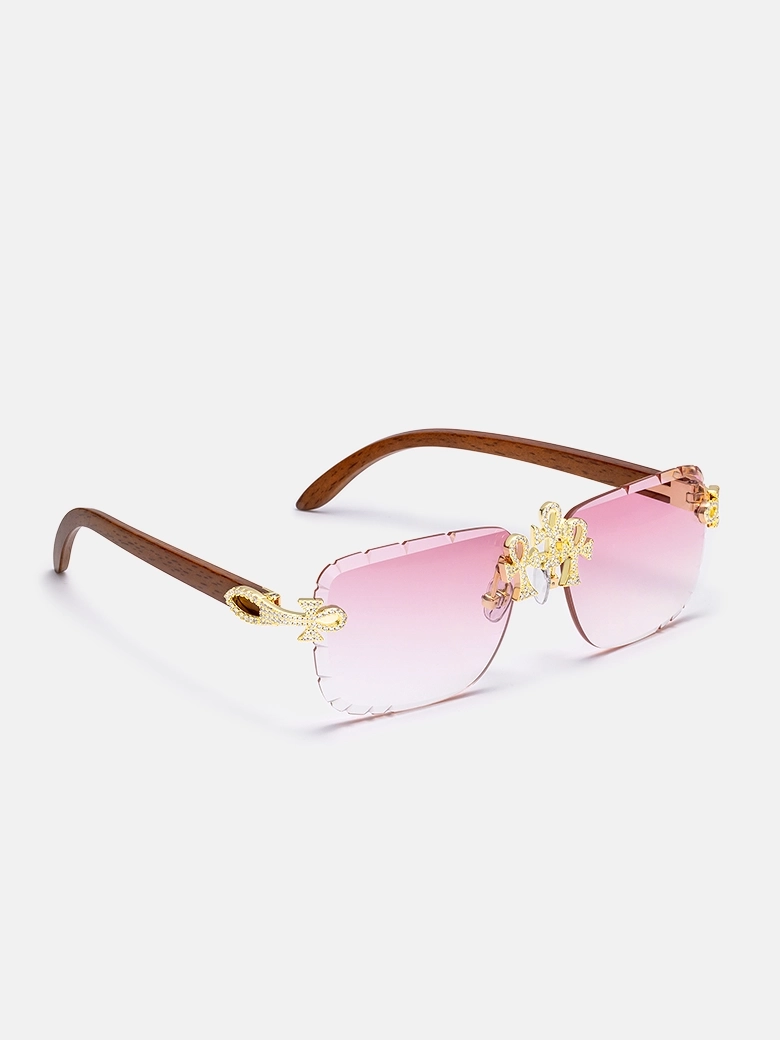 Anka Moissanite Sunglasses In Yellow Gold