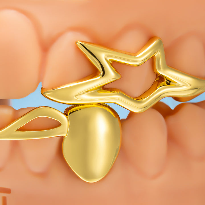 Arabic Script Star Open Face Fang Grillz