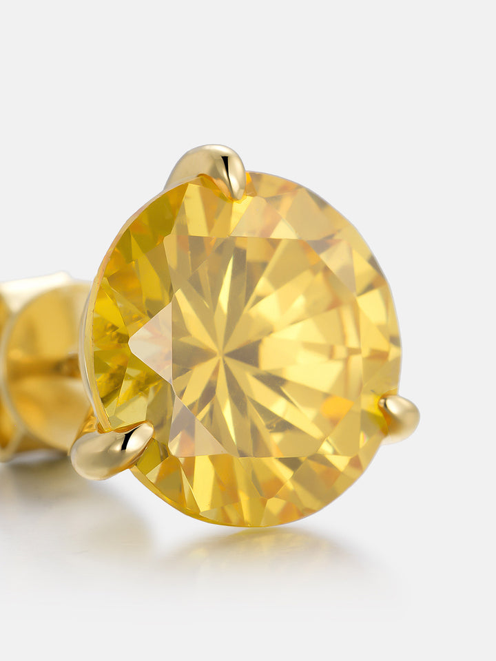 Asymmetric Round & Square Canary Yellow Gem Earrings
