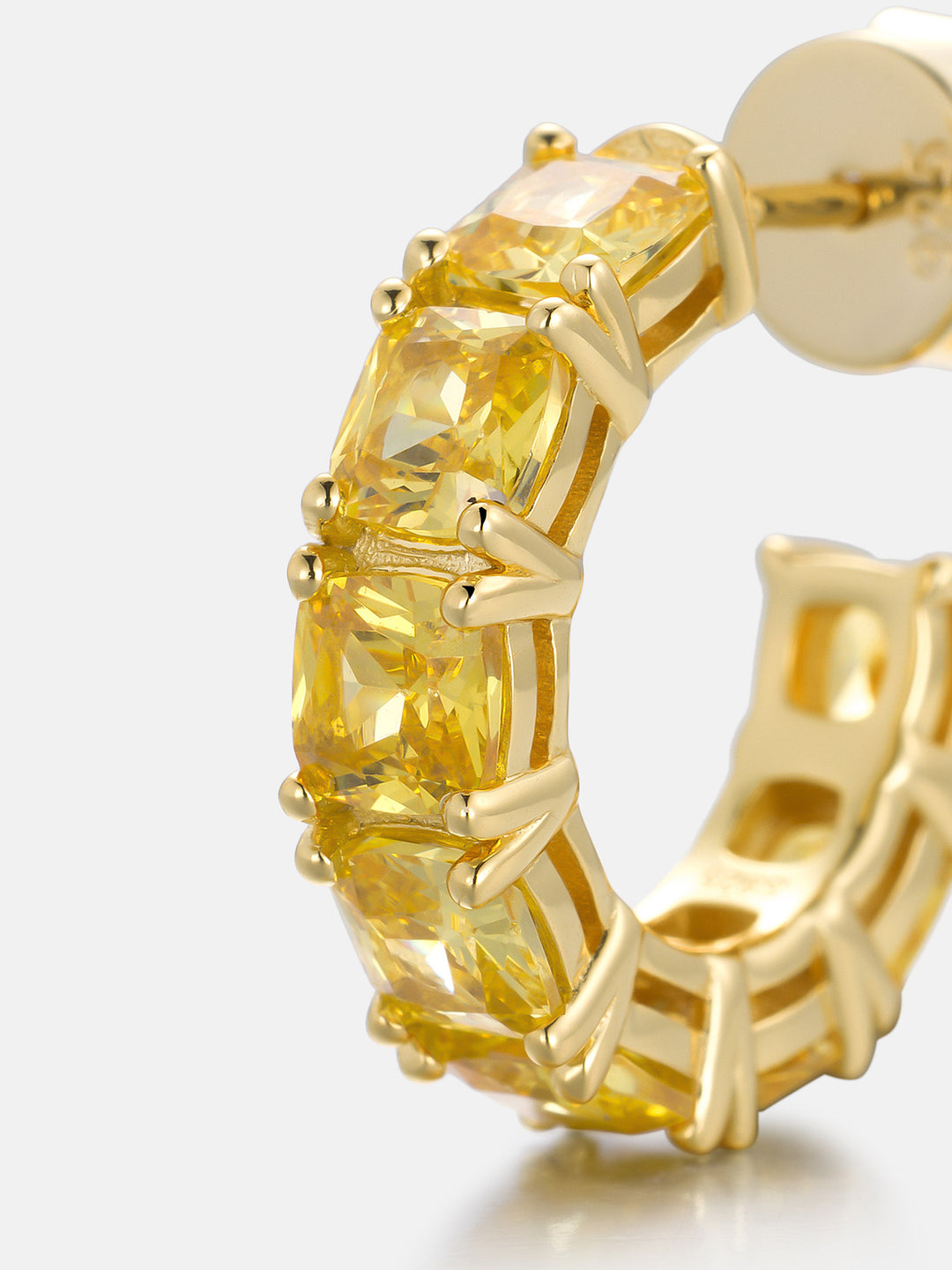 Asymmetric Round & Square Canary Yellow Gem Earrings
