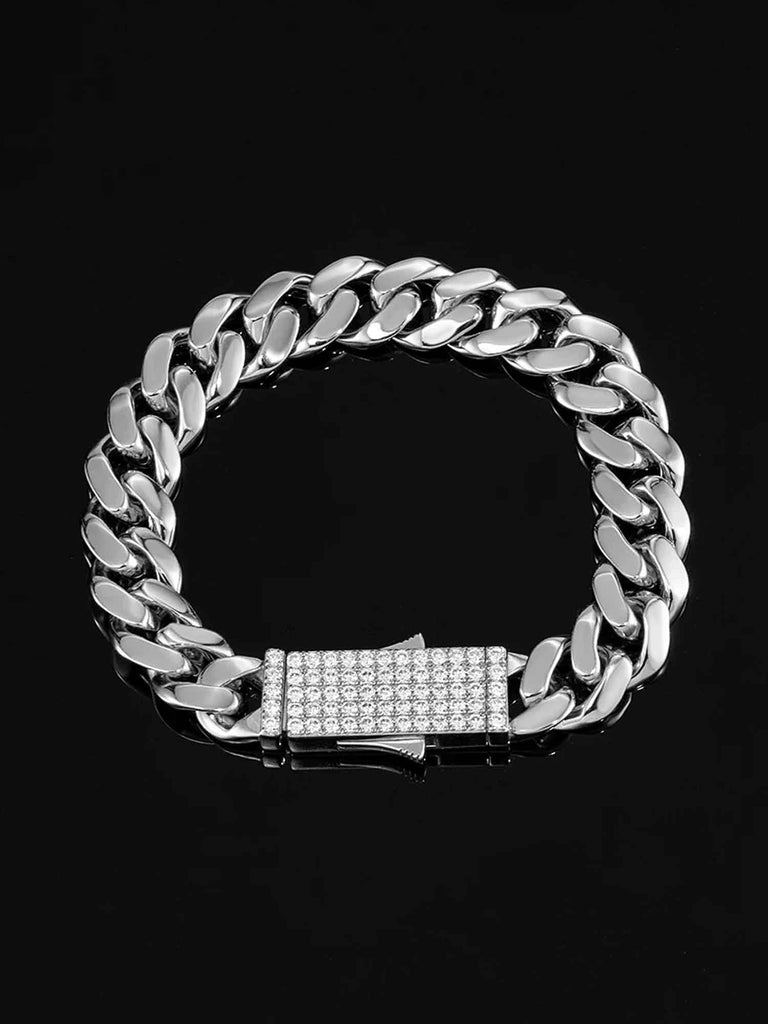 10mm S925 Miami Cuban Bracelet Moissanite Clasp