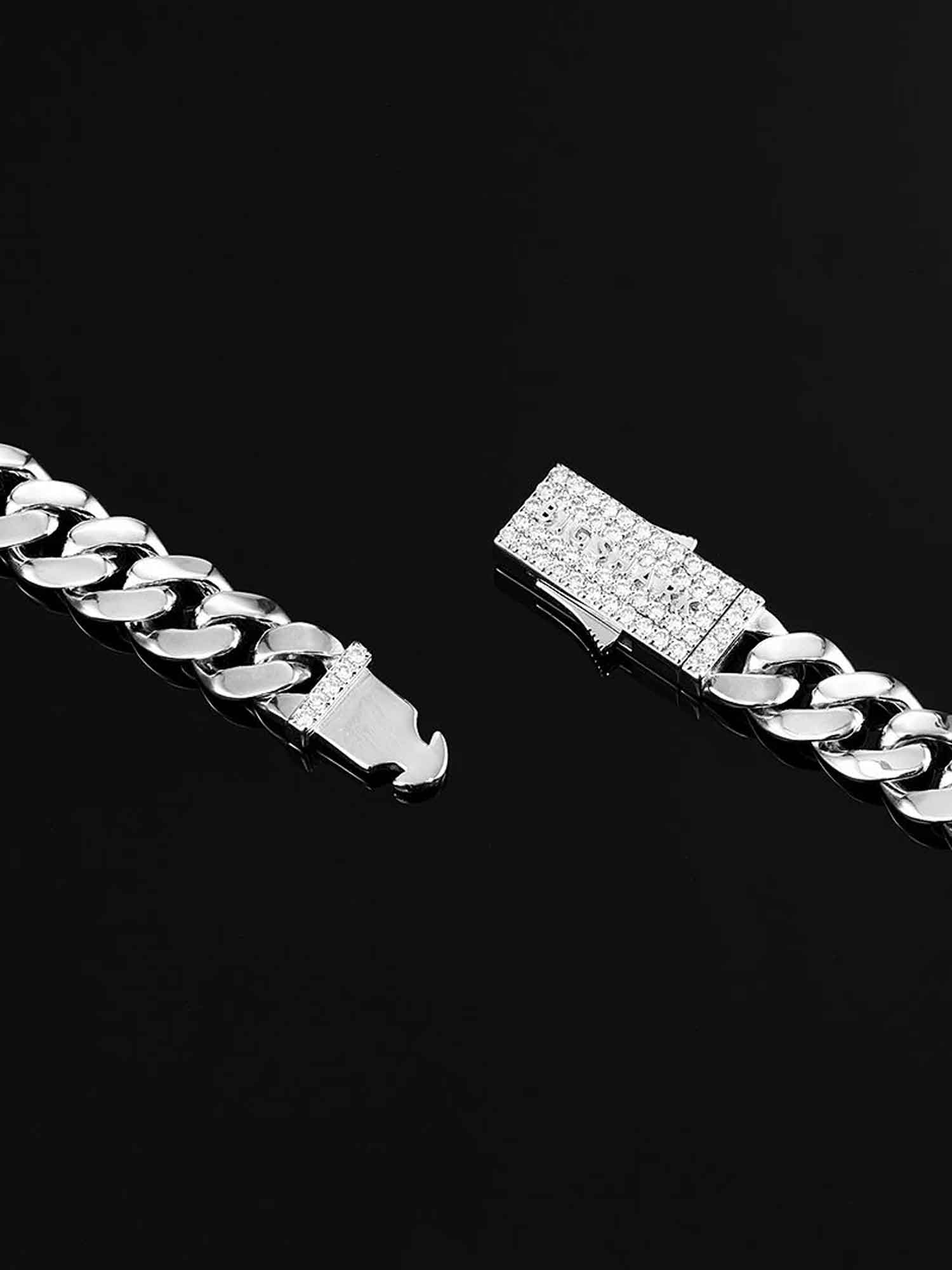 10mm S925 Miami Cuban Bracelet With Moissanite Clasp