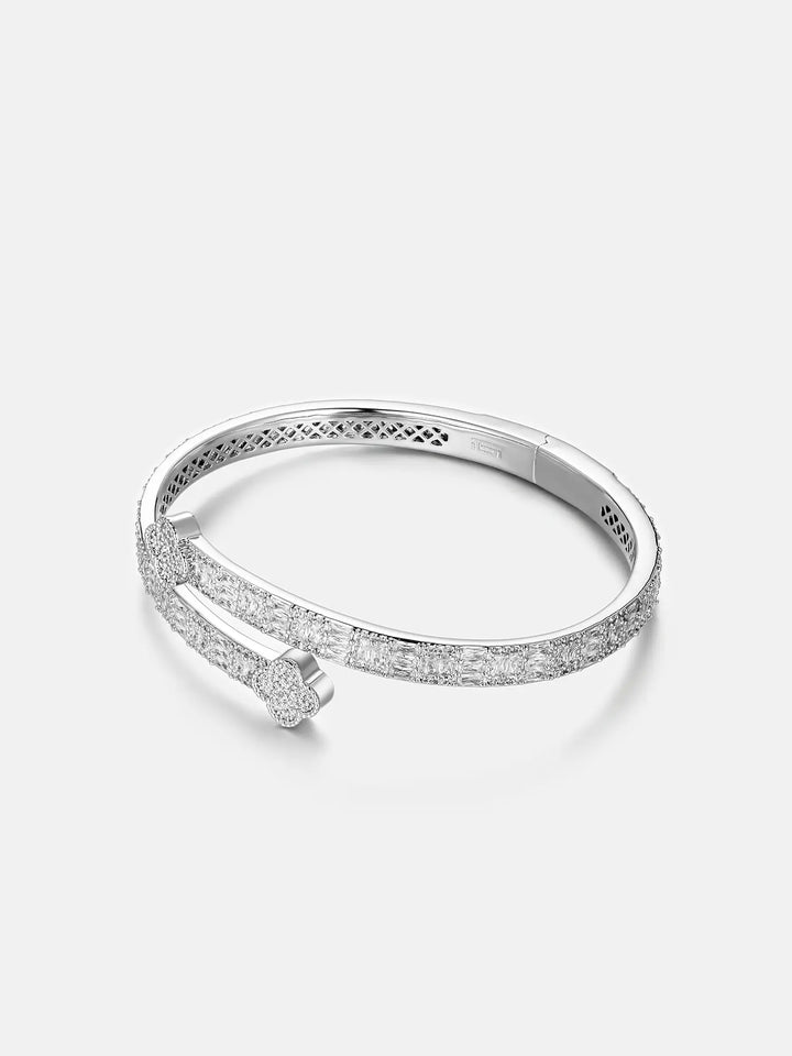 Baguette Moissanite Four Leaf Clover Bracelet